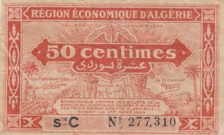 Algérie 50 Centimes - Région économique - 31-1-1944 Série C