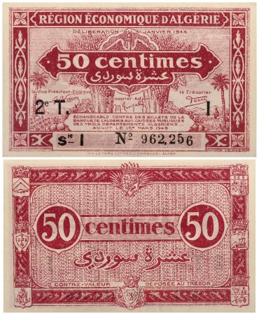 Algérie 50 Centimes - Région économique - 31-1-1944 Série I -  Neuf