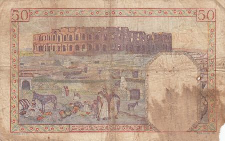 Algérie 50 Francs 19-07-1941 - Paysans, ville et ruines romaines