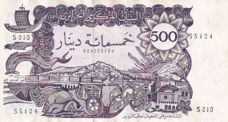 Algérie 500 Dinars - Vue de la ville - Galion et forteresse - 1970 - Série S.010 - P.129