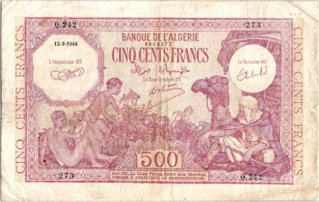 Algérie 500 Francs Bedouin - Oasis - 15-09-1944 Série Q.242