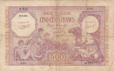 Algérie 500 Francs Garçons, chamelier - 15-09-1944 Série W.248