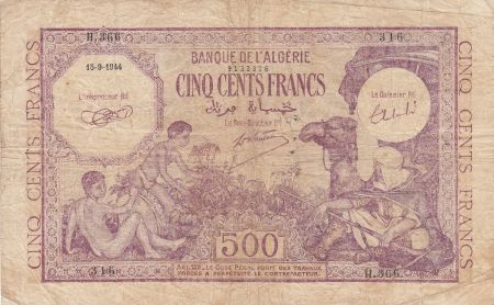 Algérie 500 Francs Garçons, chamelier avec chameau - 15-09-1944