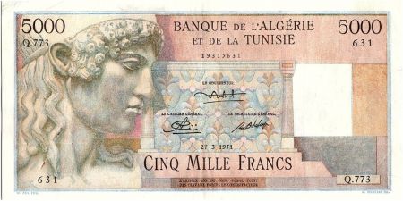 Algérie 5000 Francs Apollon - Arc de Trajan - 27-03-1951