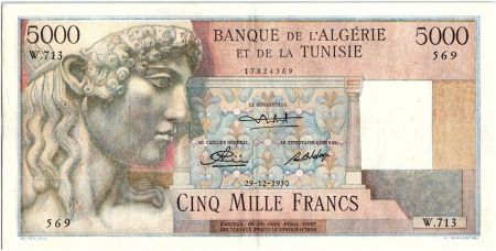 Algérie 5000 Francs Apollon - Arc de Trajan - 29-12-1950