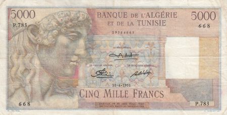 Algérie 5000 Francs Apollon - Arc de Triomphe de Trajan - 10-04-1951 -  Série P.783