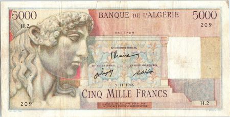 Algérie 5000 Francs Apollon - Arc de Triomphe de Trajan - 1946