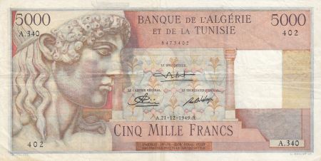 Algérie 5000 Francs Apollon - Arc de Triomphe de Trajan - 21-12-1949 -  Série A.340