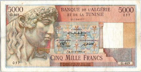 Algérie 5000 Francs Apollon - Arc de Triomphe de Trajan - G.469 - 1950