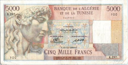 Algérie 5000 Francs Apollon - Arc de Triomphe de Trajan - K.297 - 1949