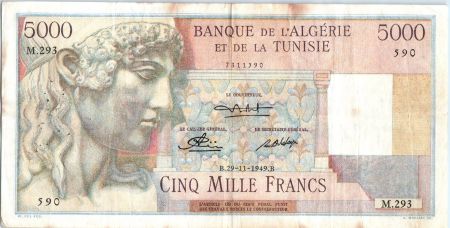 Algérie 5000 Francs Apollon - Arc de Triomphe de Trajan - M.293 - 1949
