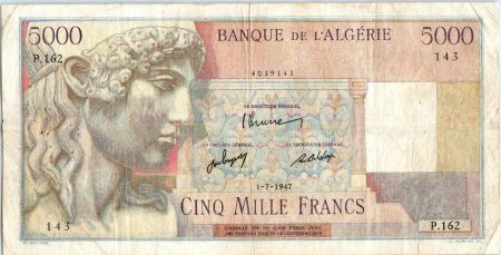 Algérie 5000 Francs Apollon - Arc de Triomphe de Trajan - P.162 - 1947