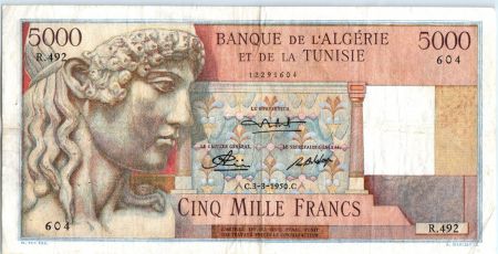 Algérie 5000 Francs Apollon - Arc de Triomphe de Trajan - R.492 - 1950