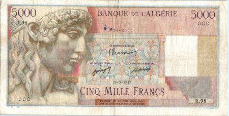 Algérie 5000 Francs Apollon - Arc de Triomphe de Trajan - R.98 - 1947