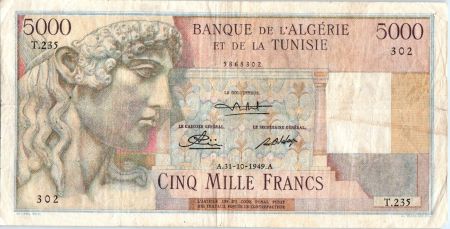 Algérie 5000 Francs Apollon - Arc de Triomphe de Trajan - T.235 - 1949