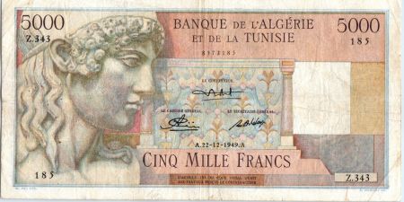 Algérie 5000 Francs Apollon - Arc de Triomphe de Trajan - Z.343 - 1949