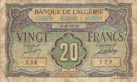 Algérie ALGERIE - 20 FRANCS 04/06/1948 - TB
