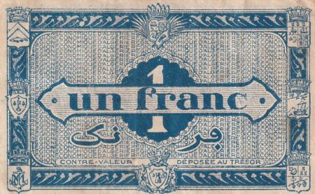 Algérie Algérie 1 Franc - Région économique  - 31.01.1944 - Série H2 - P.101