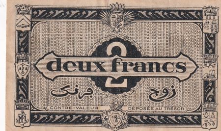 Algérie Algérie 2 Francs Vert foncé - Région économique  - 31.01.1944 - Série D1 - P.99