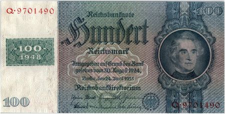 Allemagne (RDA) 100 Deutsche Mark Jutus von liebig  - 1948