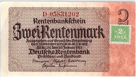 Allemagne (RDA) 2 Deutsche Mark  - Brun et jaune - 1948