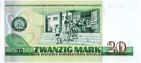Allemagne (RDA) 20 Mark Johann Wolfgang Goethe - 1975