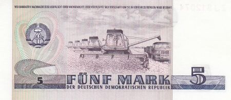 Allemagne (RDA) 5 Mark - Thomas Muntzer - Moissonneuses batteuses  - 1975 - Série ZJ - P.27