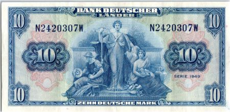Allemagne (RFA) 10 Deutsche Mark - Justice, travail - 1949 - N2420307W