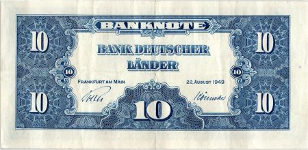 Allemagne (RFA) 10 Deutsche Mark - Justice, travail - 1949 - N2420307W