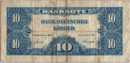 Allemagne (RFA) 10 Deutsche Mark - Justice, travail - 1949 - N3279823G