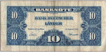 Allemagne (RFA) 10 Deutsche Mark - Justice, travail - 1949 - N4227187W