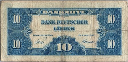 Allemagne (RFA) 10 Deutsche Mark - Justice, travail - 1949 - N6136098R