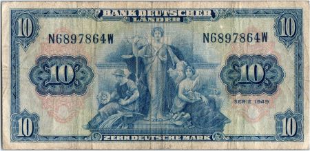 Allemagne (RFA) 10 Deutsche Mark - Justice, travail - 1949 - N6897864W