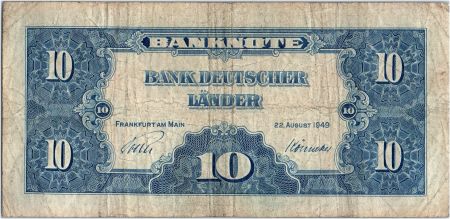 Allemagne (RFA) 10 Deutsche Mark - Justice, travail - 1949 - N6897864W