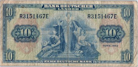Allemagne (RFA) 10 Deutsche Mark - Justice, travail - 1949 - R3151467E