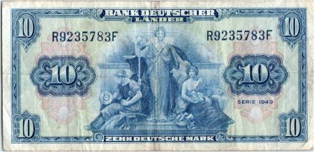 Allemagne (RFA) 10 Deutsche Mark - Justice, travail - 1949 - R9235783F