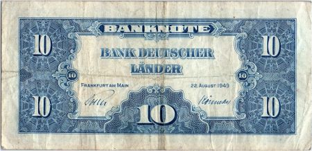 Allemagne (RFA) 10 Deutsche Mark - Justice, travail - 1949 - R9235783F