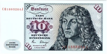 Allemagne (RFA) 10 Deutsche Mark, Port. homme - Voilier - 1980
