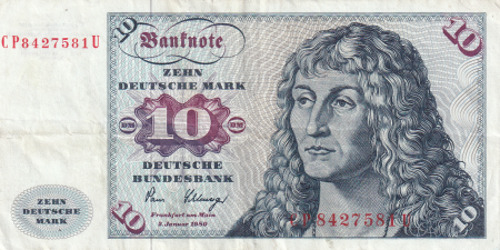 Allemagne (RFA) 10 Deutsche Mark, Port. homme - Voilier - 1980