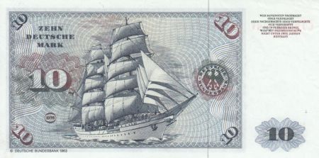 Allemagne (RFA) 10 Deutsche Mark Mark, Port. homme - Voilier - 1980