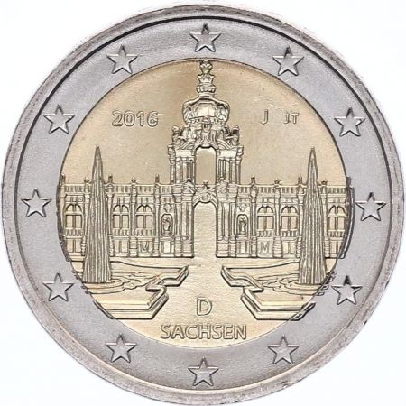 Allemagne (RFA) 2 Euro Saxe, Palais Zwinger - 2016 J Hambourg