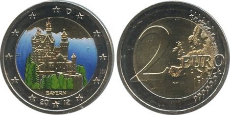 Allemagne (RFA) NEW-.2012 2 Euro, Bayern (colorisée)