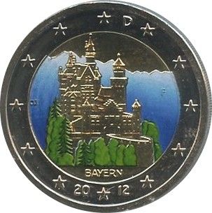 Allemagne (RFA) NEW-.2012 2 Euro, Bayern (colorisée)