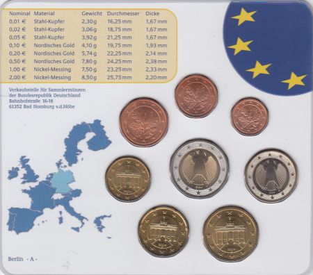 Allemagne (RFA) Série 8 monnaies 2004 - FDC - Berlin  - A