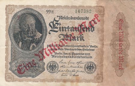Allemagne 1 000 000 000 Mark / 1000 Mark 1922 - J. Herz