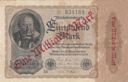 Allemagne 1 000 000 000 Mark / 1000 Mark 1922 Série 34