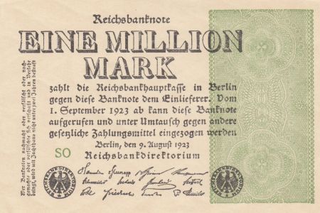 Allemagne 1 000 000 Mark 1923  - Série SO