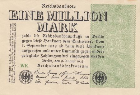 Allemagne 1 000 000 Mark 1923  - Série WK
