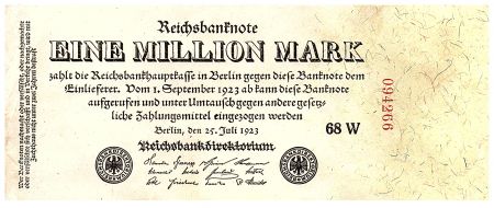Allemagne 1 000 000 Mark 1923  - Séries et numéros variées - Sans lettre