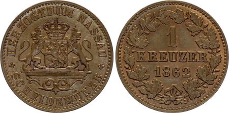 Allemagne 1 Kreuzer, Adolph - Duché de Nassau -1862